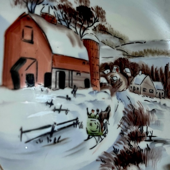 Norcrest Japan Winter Scenic Farm (Vintage 1950) - Picture 3 of 4
